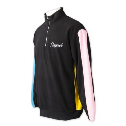 Z539  Custom-made half-chest zipper sweater Design contrast color on both sides of the sleeves Silk-screen logo Retail industry Polar fleece Business collar Silver zipper Z539  Custom-made half-chest zipper sweater Design contrast color on both sides of the sleeves Silk-screen logo Retail industry Polar fleece Business collar Silver zipper